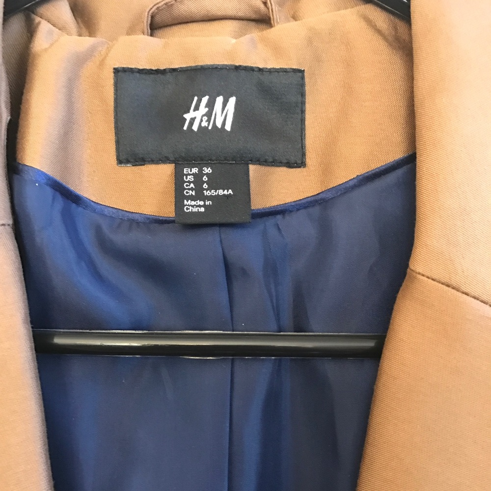 H&M Blazer Suit Jacket brown coat size 6 - Picture 8 of 8